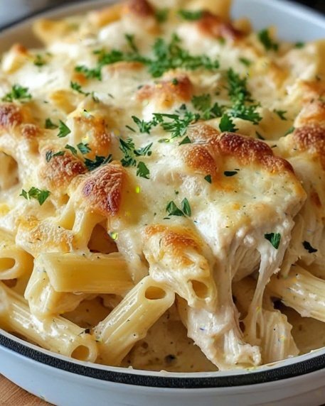 Garlic Parmesan Chicken Pasta Bake 462374471_122113498340530394_3980863900579848366_n
